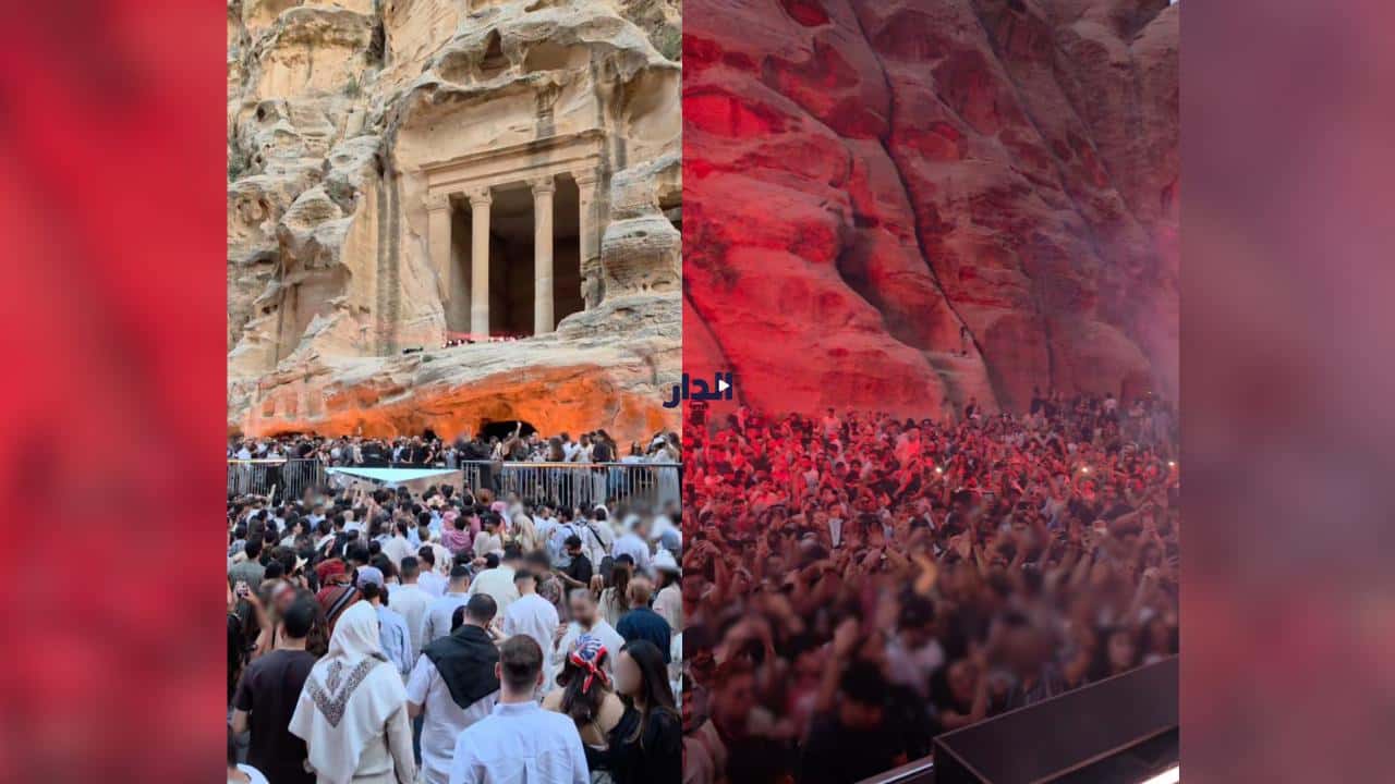 الدار -  عدي صافي - شهد حفل موسيقي أقيم في مدينة البترا الأثرية، اليوم