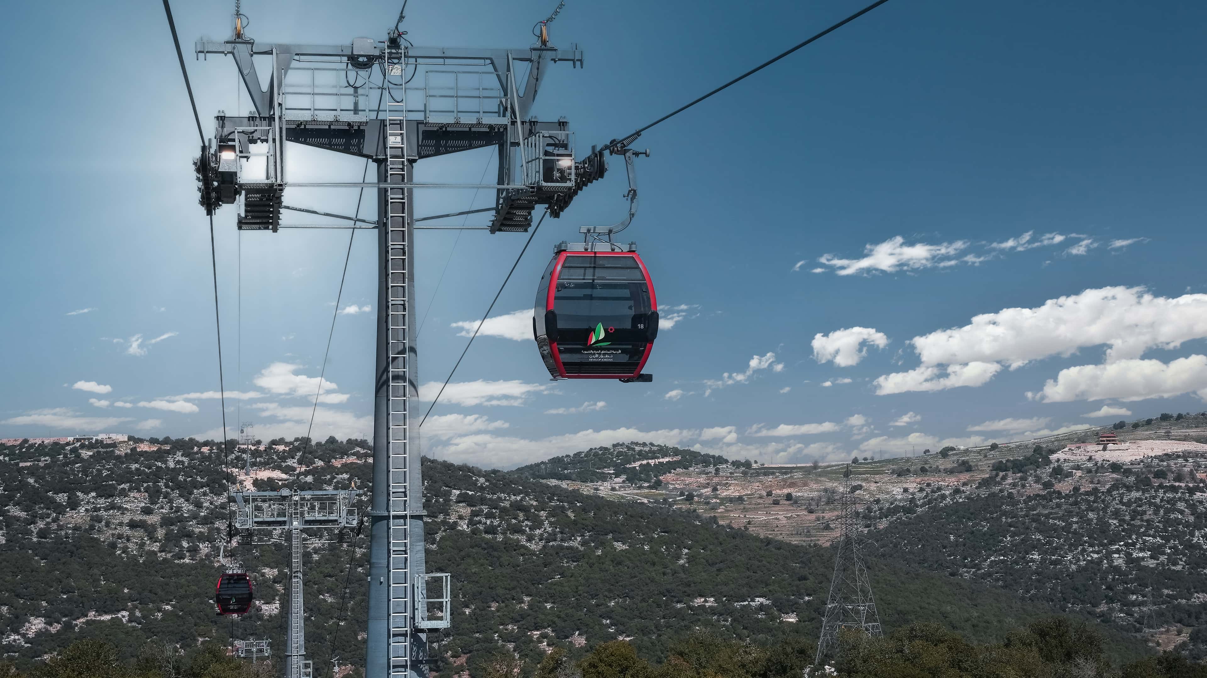 شهد تلفريك عجلون، التابع للمجموعة الأردنية للمناطق الحرة والمناطق التن