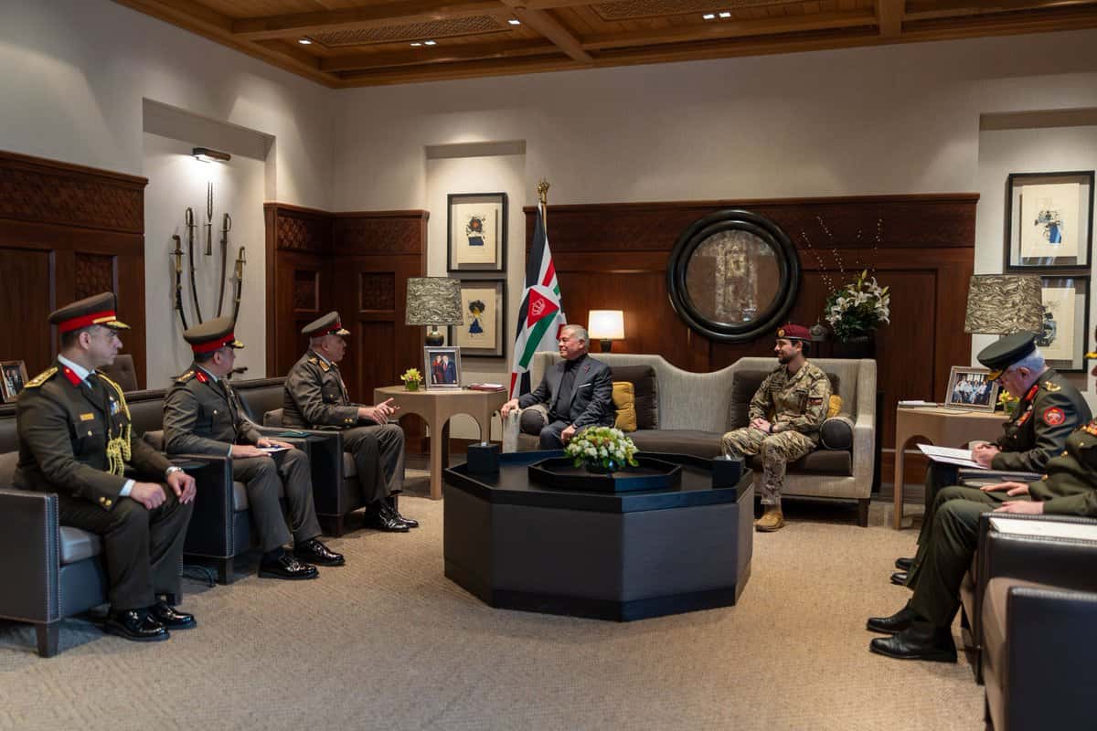 الدار - استقبل جلالة الملك عبدﷲ الثاني، اليوم الأربعاء، رئيس أركان حرب