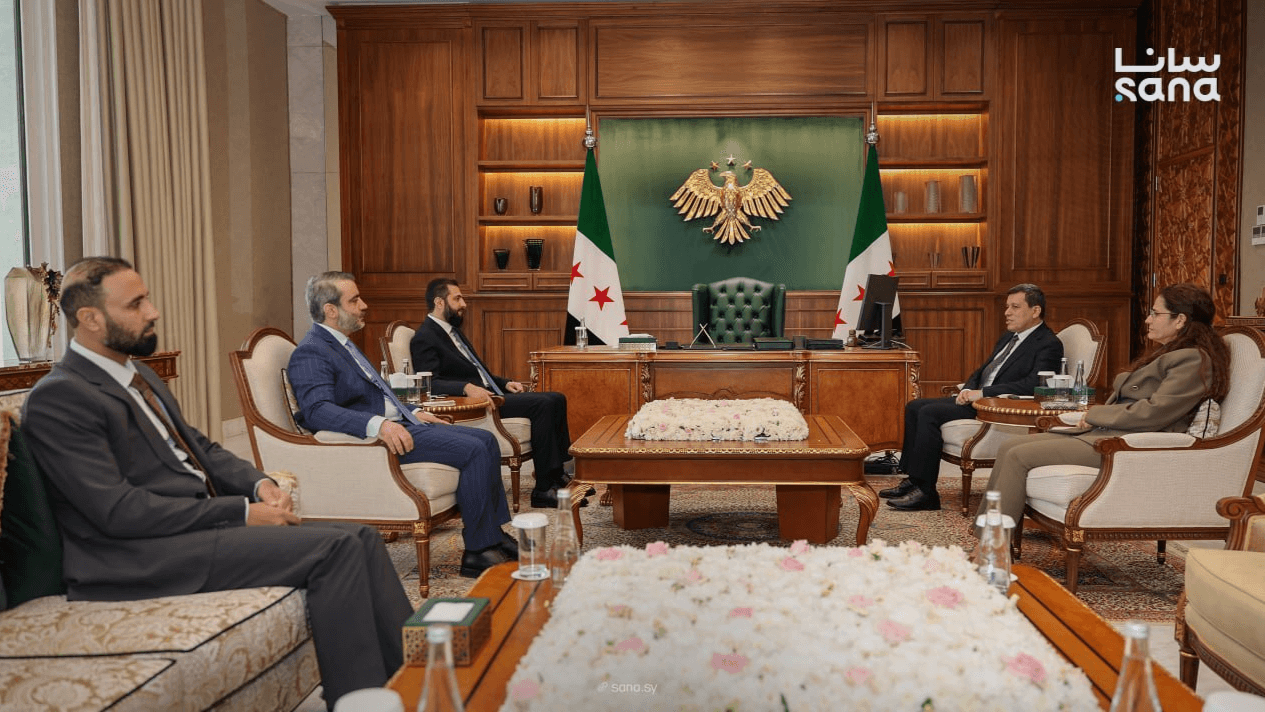 الدار - استقبل الرئيس السوري أحمد الشرع، اليوم، في قصر الشعب بالعاصمة