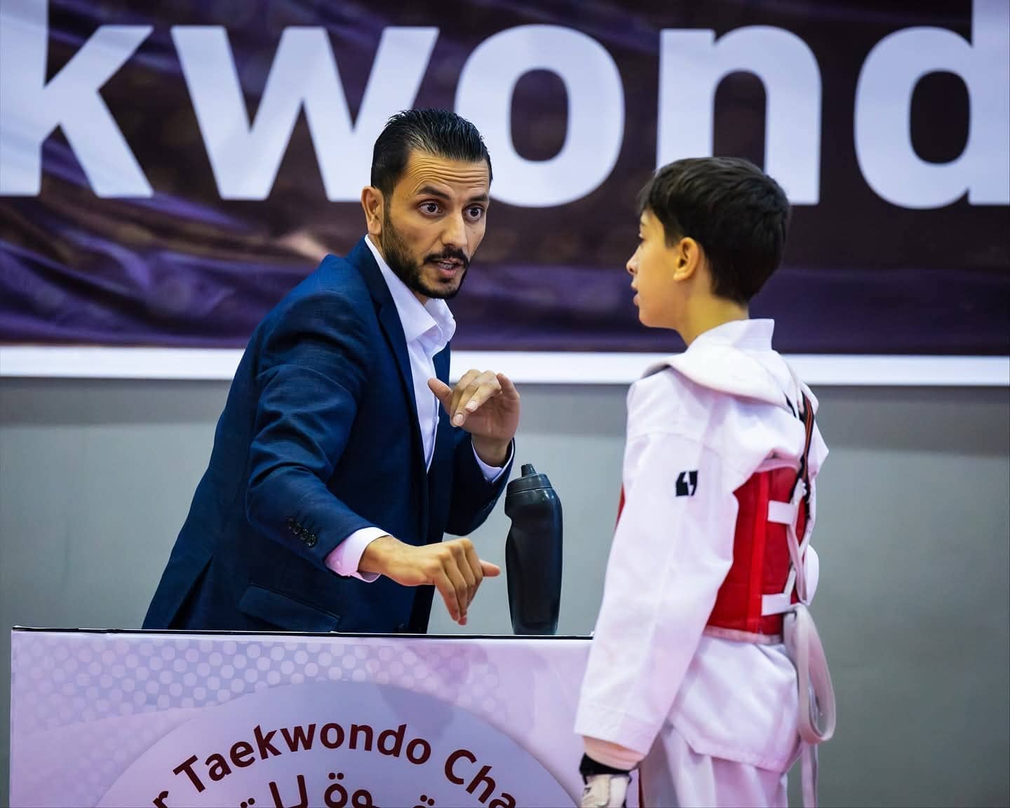 اللاعب محمد الخاروف يستعد لتصفيات المنتخب الأردني للتايكوندو