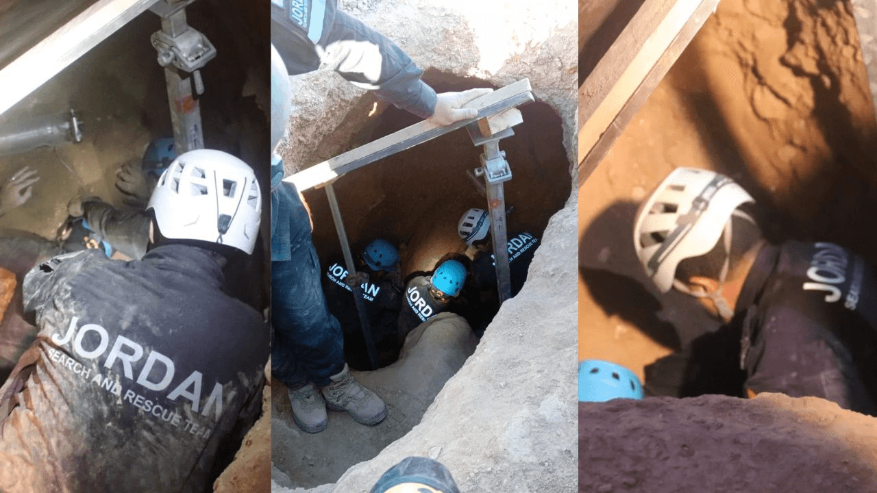 شخص محاصر داخل حفرة بمنزله في الزرقاء والأمن العام يتدخل