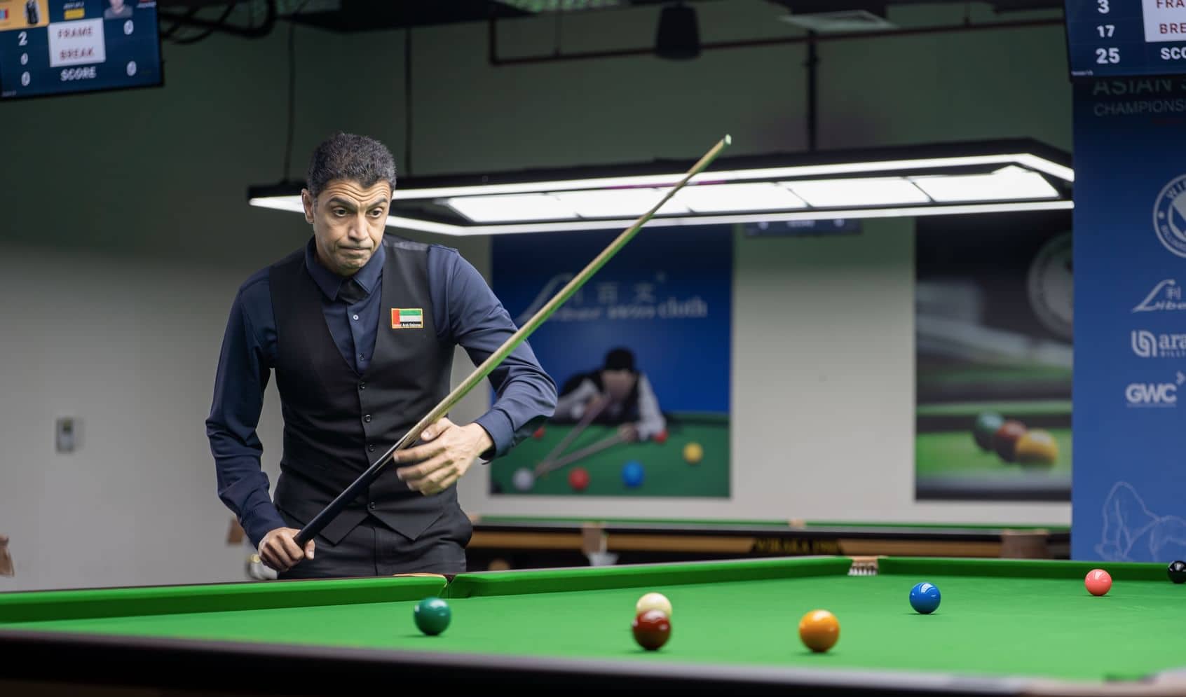 اللاعب الإماراتي شهاب يتأهل إلى ربع نهائي بطولة آسيا للسنوكر