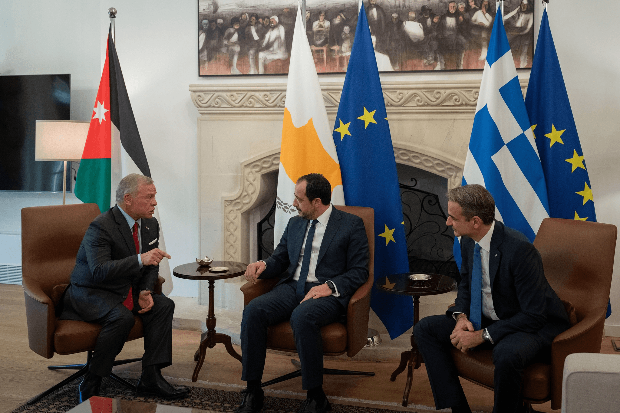 قمة ثلاثية حاسمة.. الملك والرئيس القبرصي ورئيس الوزراء اليوناني يعقدون قمة ثلاثية في عمّان الأربعاء