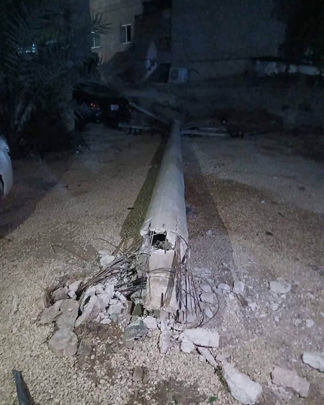 سقوط عمود ضغط عالٍ على مركبات في الشونة الجنوبية