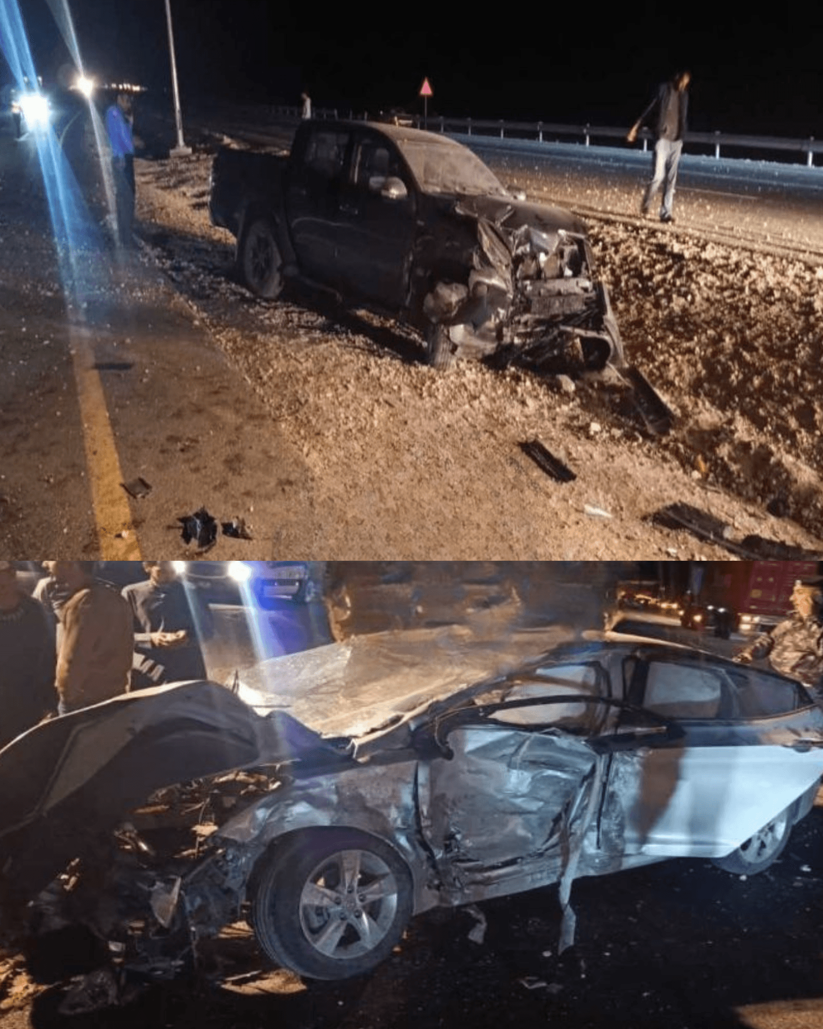 الدوريات الخارجية: إصابات في حادث تصادم بين 3 مركبات على الطريق الصحراوي.. صور