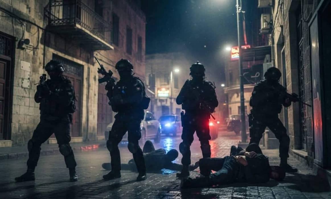 استخدام روبوتات من قبل الأجهزة الأمنية خلال تنفيذ عملية أمنية في الرمثا