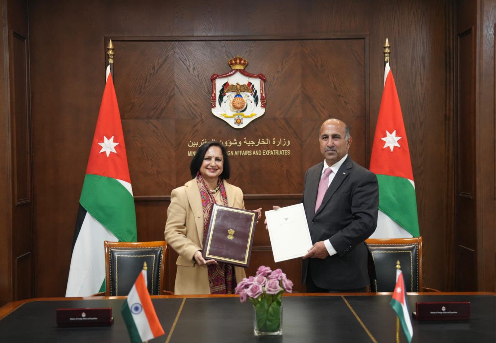 الأردن والهند يوقعان مذكرة تفاهم بشأن التعاون في مجال إدارة وتنمية الموارد المائية