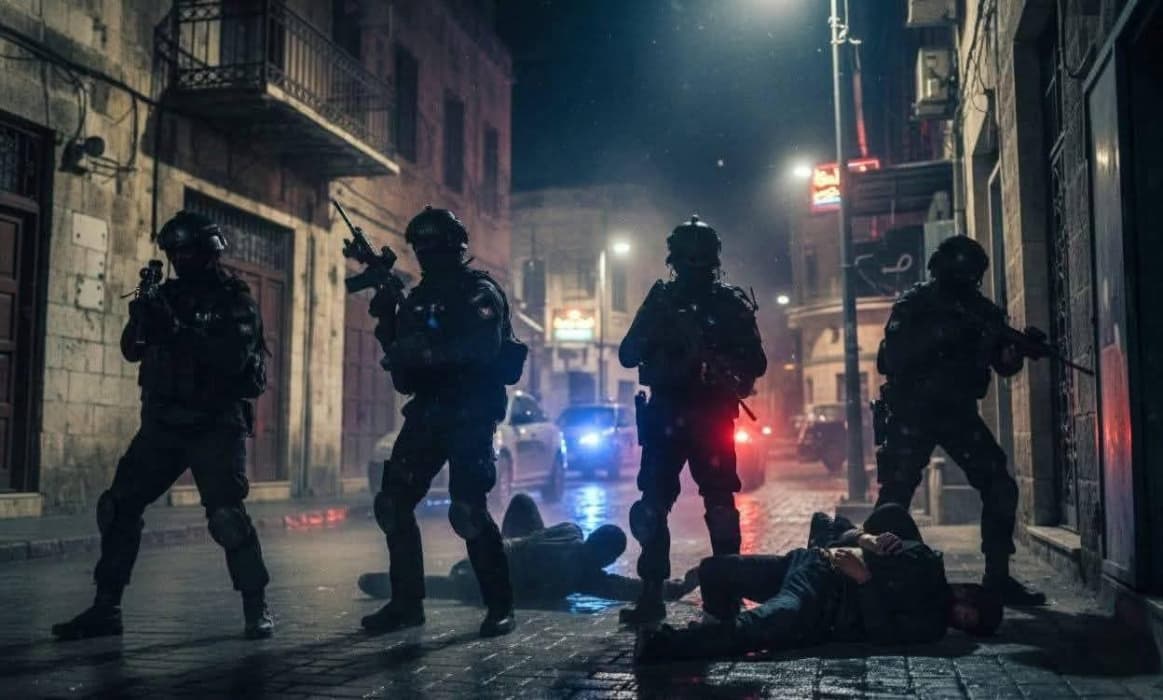 استخدام روبوتات من قبل الأجهزة الأمنية خلال تنفيذ عملية أمنية في الرمثا