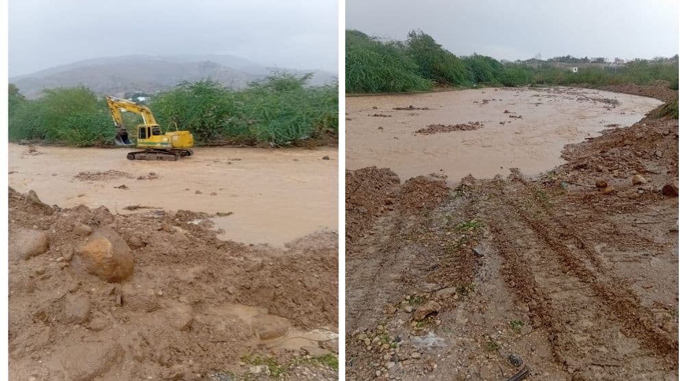بلدية دير علا: استمرار العمل في مجرى سيل الزرقاء للحد من سرعة جريان المياه وحماية المناطق السكنية