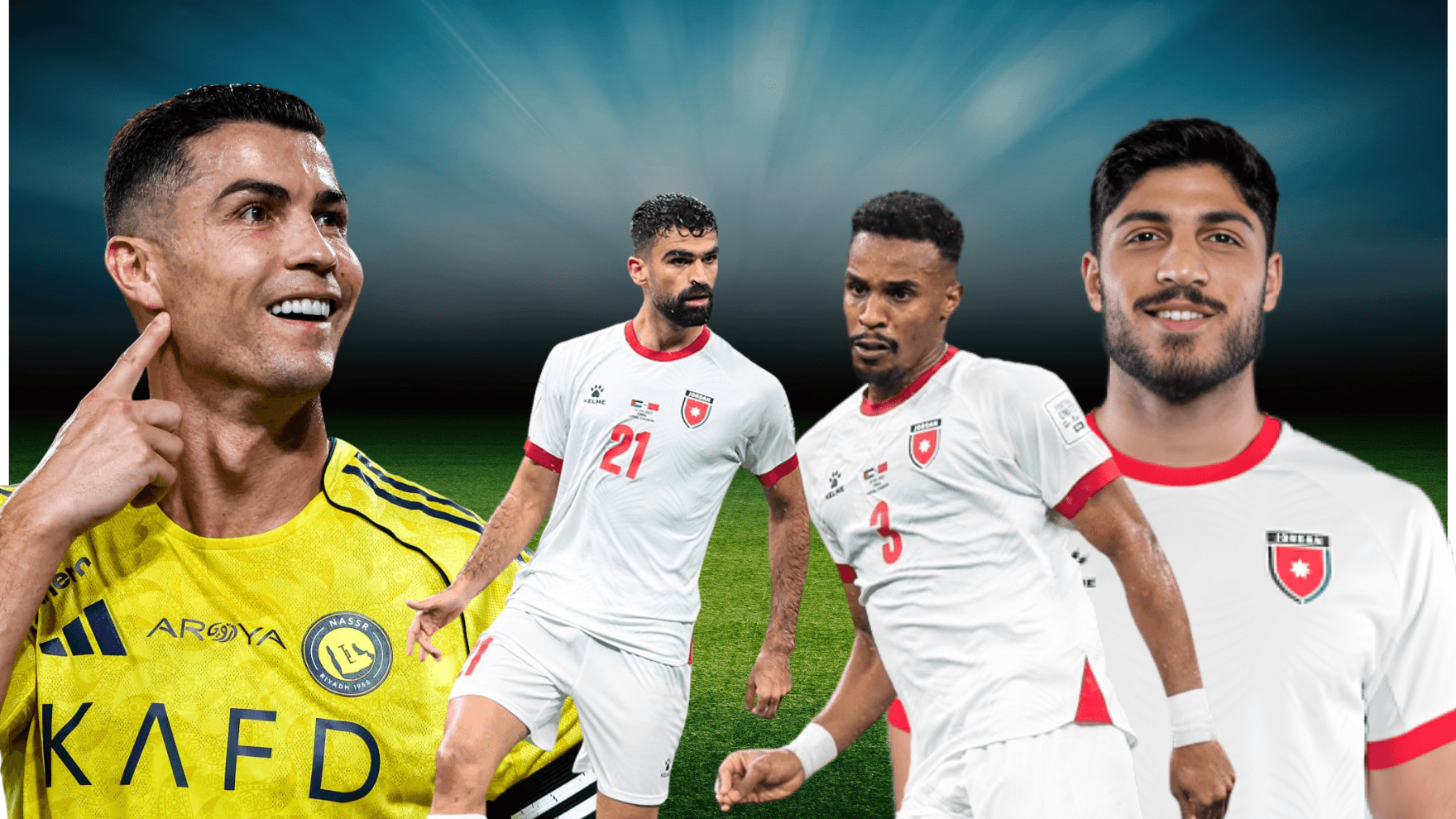 3 نشامى في مواجهة كريستيانو رونالدو مساء الأربعاء