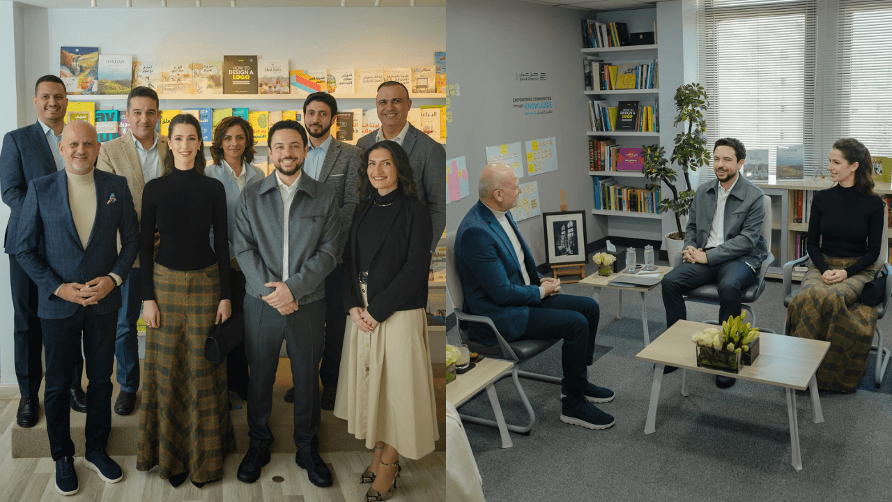 ولي العهد والأميرة رجوة يزوران شركة جبل عمان ناشرون