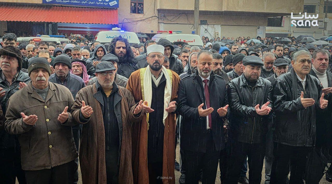 حمص تشيّع جثامين ضحايا التفجير الإرهابي في جامع الإمام علي