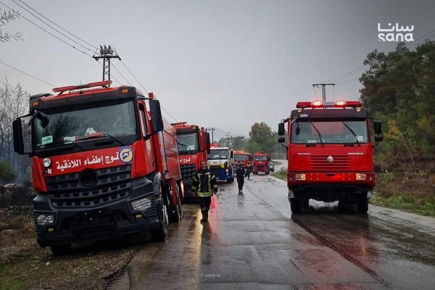 إخماد حريق حرجي في اللاذقية