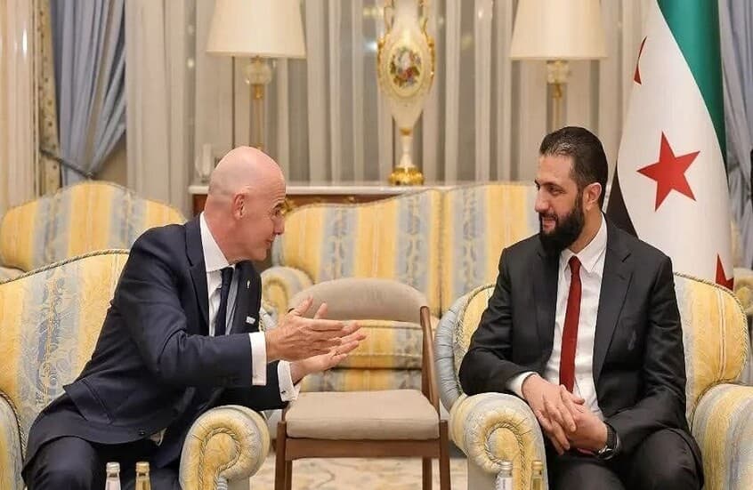 الشرع يلتقي رئيس الاتحاد الدولي لكرة القدم