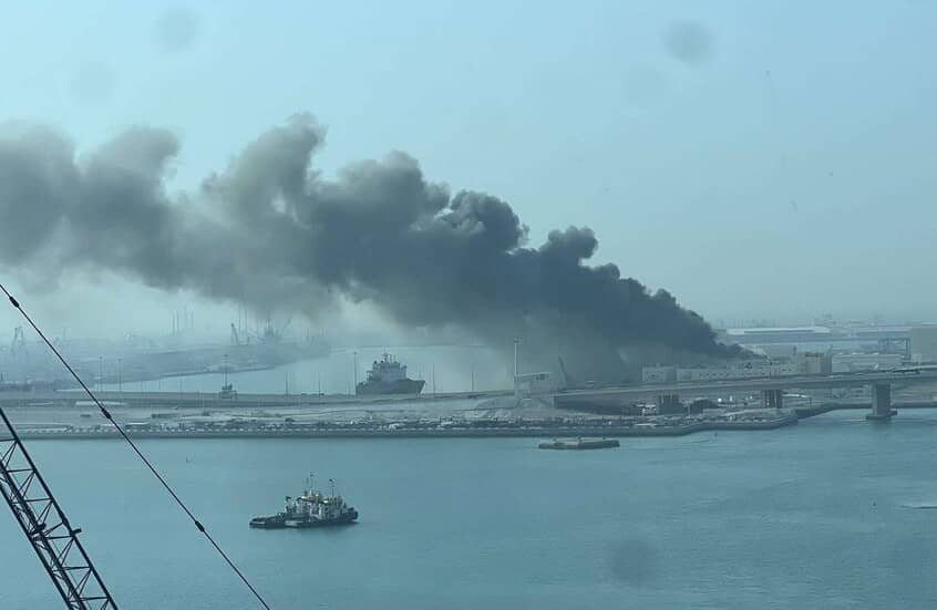 الإمارات: حريق في معسكر السلام بأبوظبي